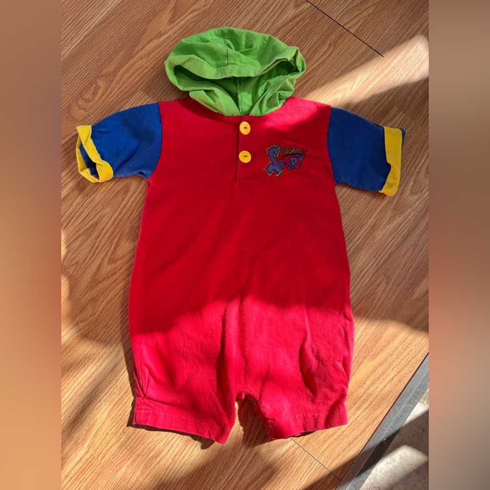 Vintage colourblock romper